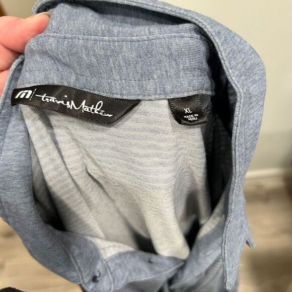 Travis Mathew Striped Polo Shirt Short Sleeve Golf Casual Modern Fit Sz XL - Picture 5 of 7